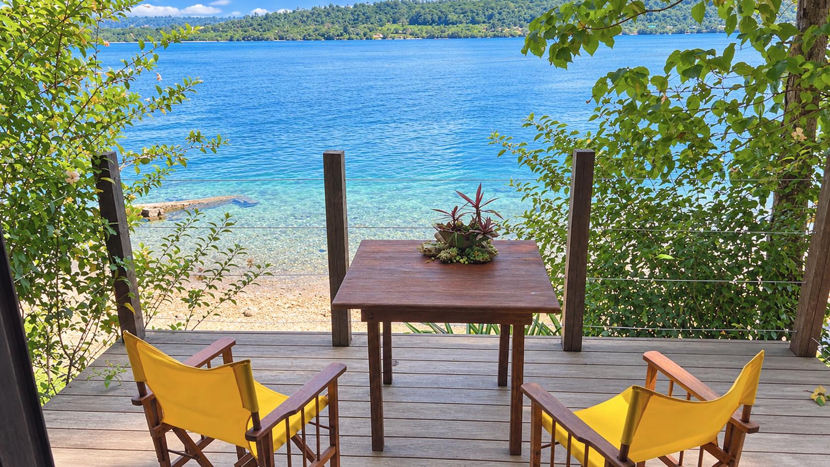Waterfront view from the Beach Bungalow verandah