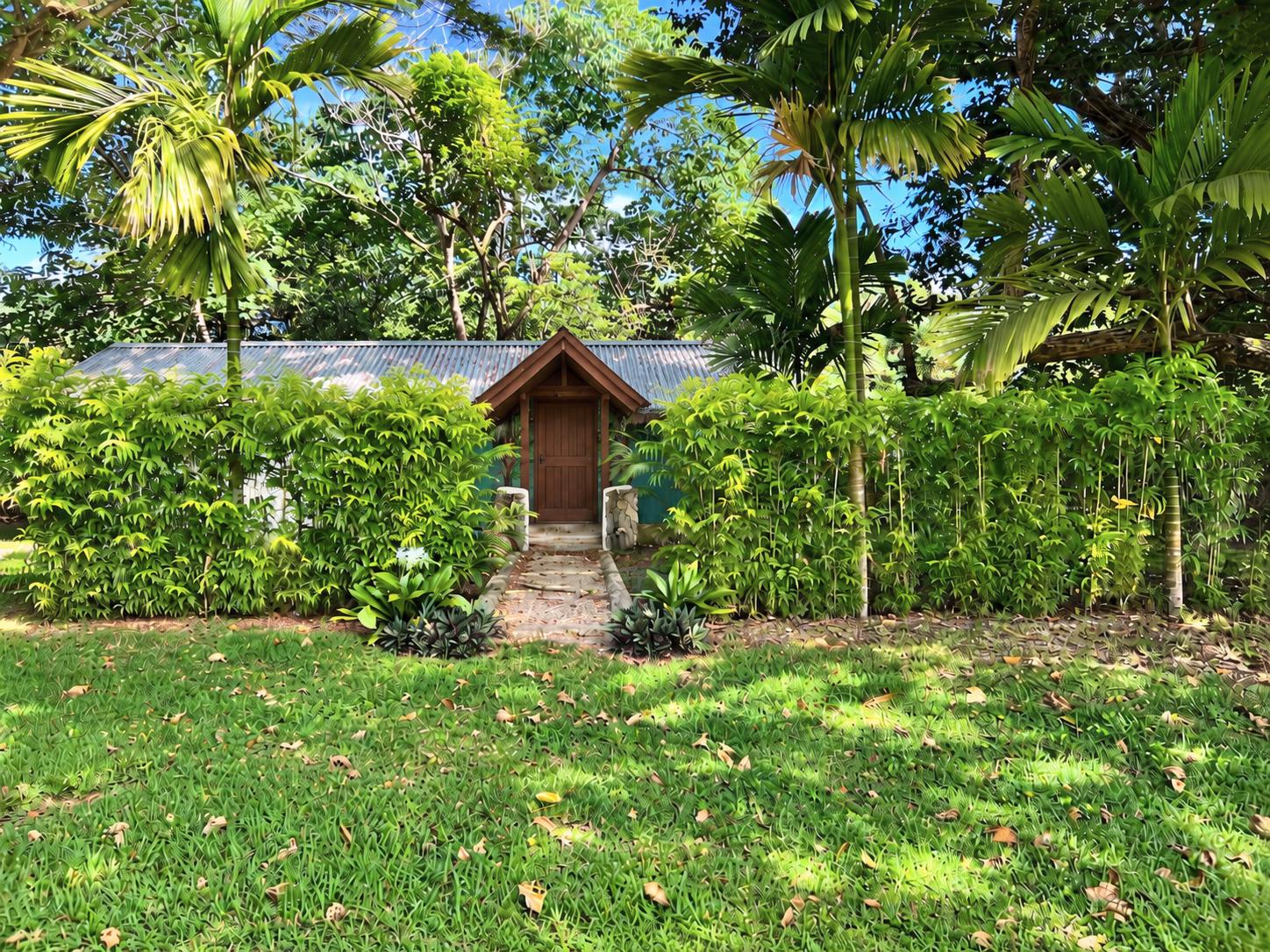 Garden Room surrounded by tropical planting